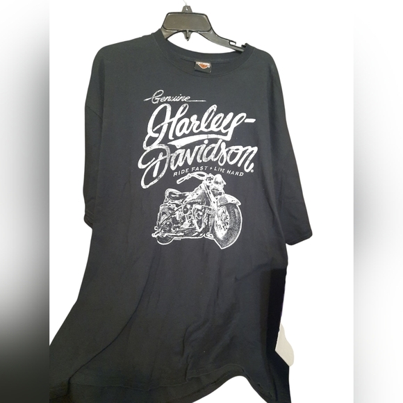 Harley-Davidson Black Tee with White Graphic 2x Portsmouth Vinginia Bayside - Picture 1 of 8